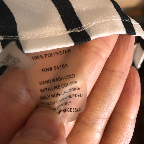 Calvin Klein blouse, black & white stripe - Picture 5 of 5